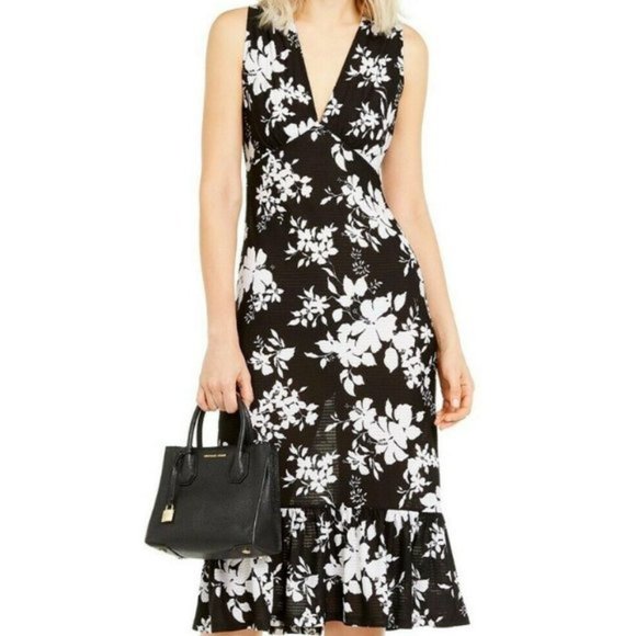 Michael Kors Dresses & Skirts - Michael Kors Women's Floral Ruffled Trimmed Dress Size: XXL